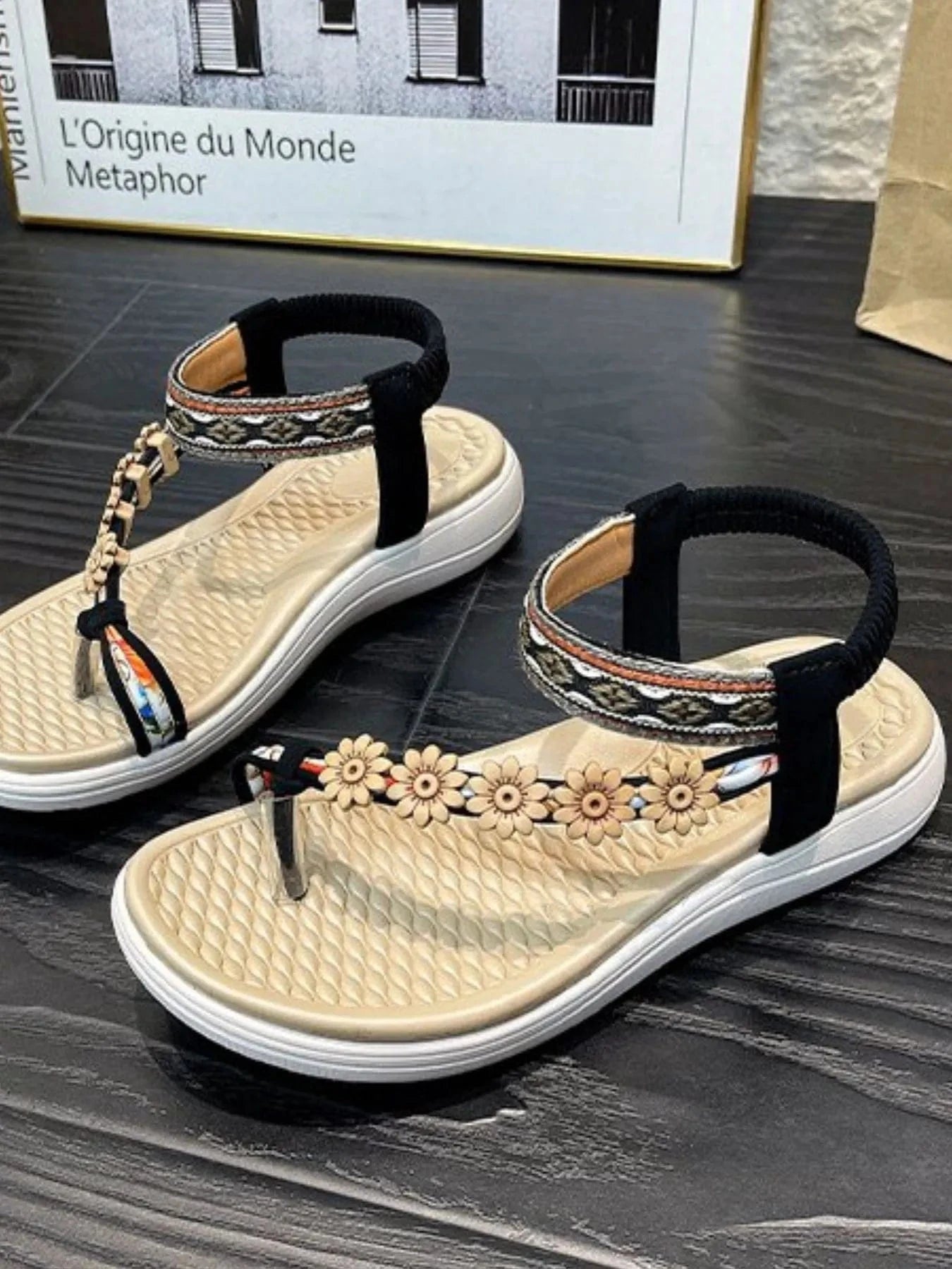 Flower Ankle Strap Sandals - ShalayeFashion