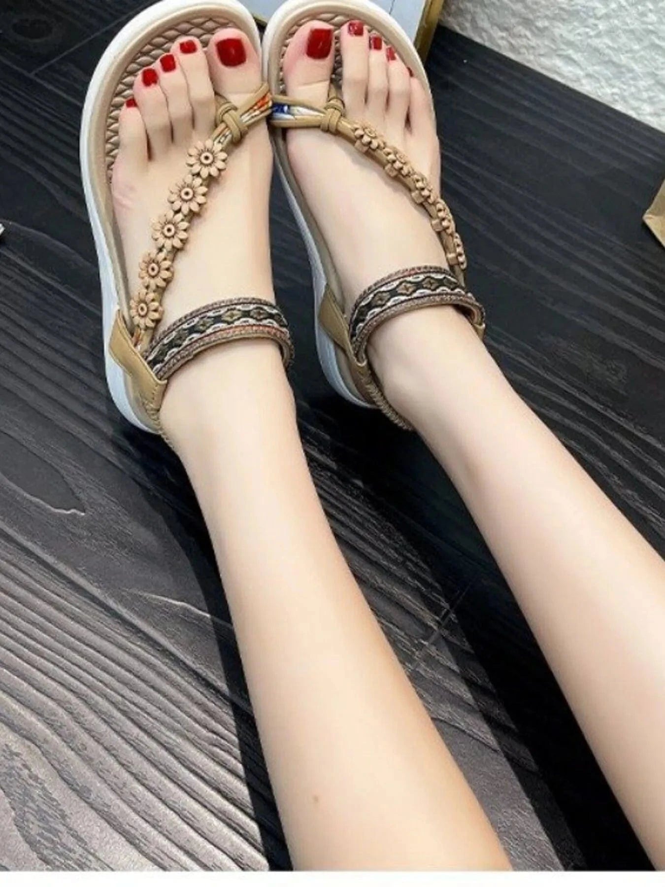Flower Ankle Strap Sandals - ShalayeFashion