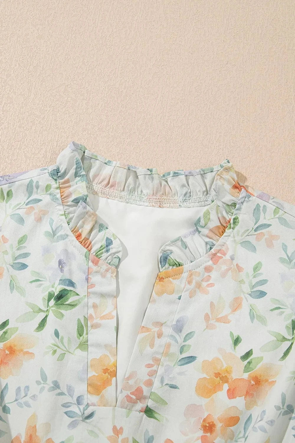 Frill Notched Puff Sleeve Dress - ShalayeFashion