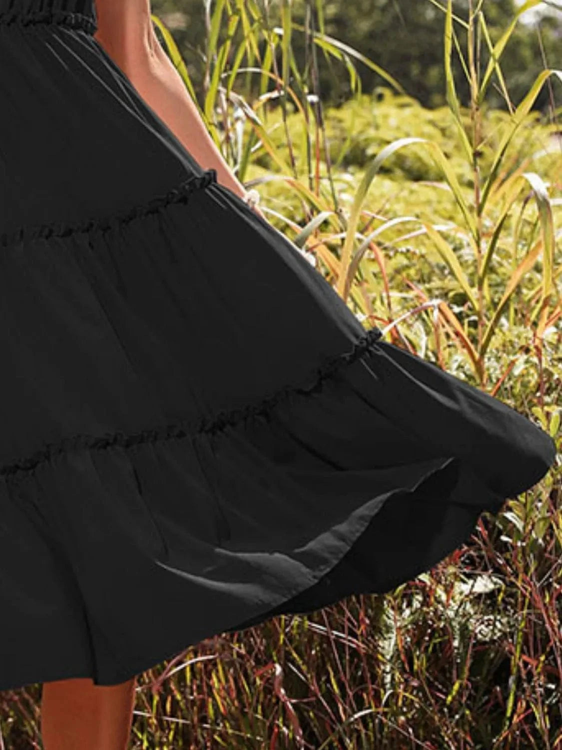 Frill Tiered Midi Dress - ShalayeFashion