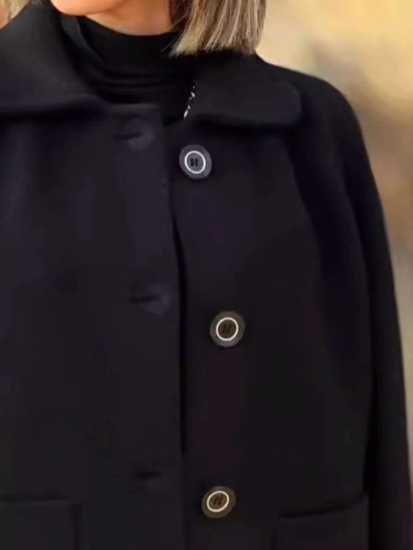 Full Size Button - Front Raglan Sleeve Coat Plus Size - ShalayeFashion
