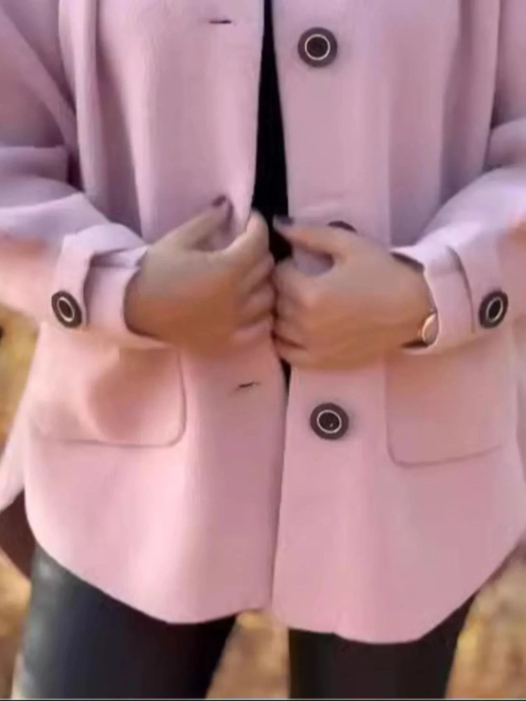 Full Size Button - Front Raglan Sleeve Coat Plus Size - ShalayeFashion