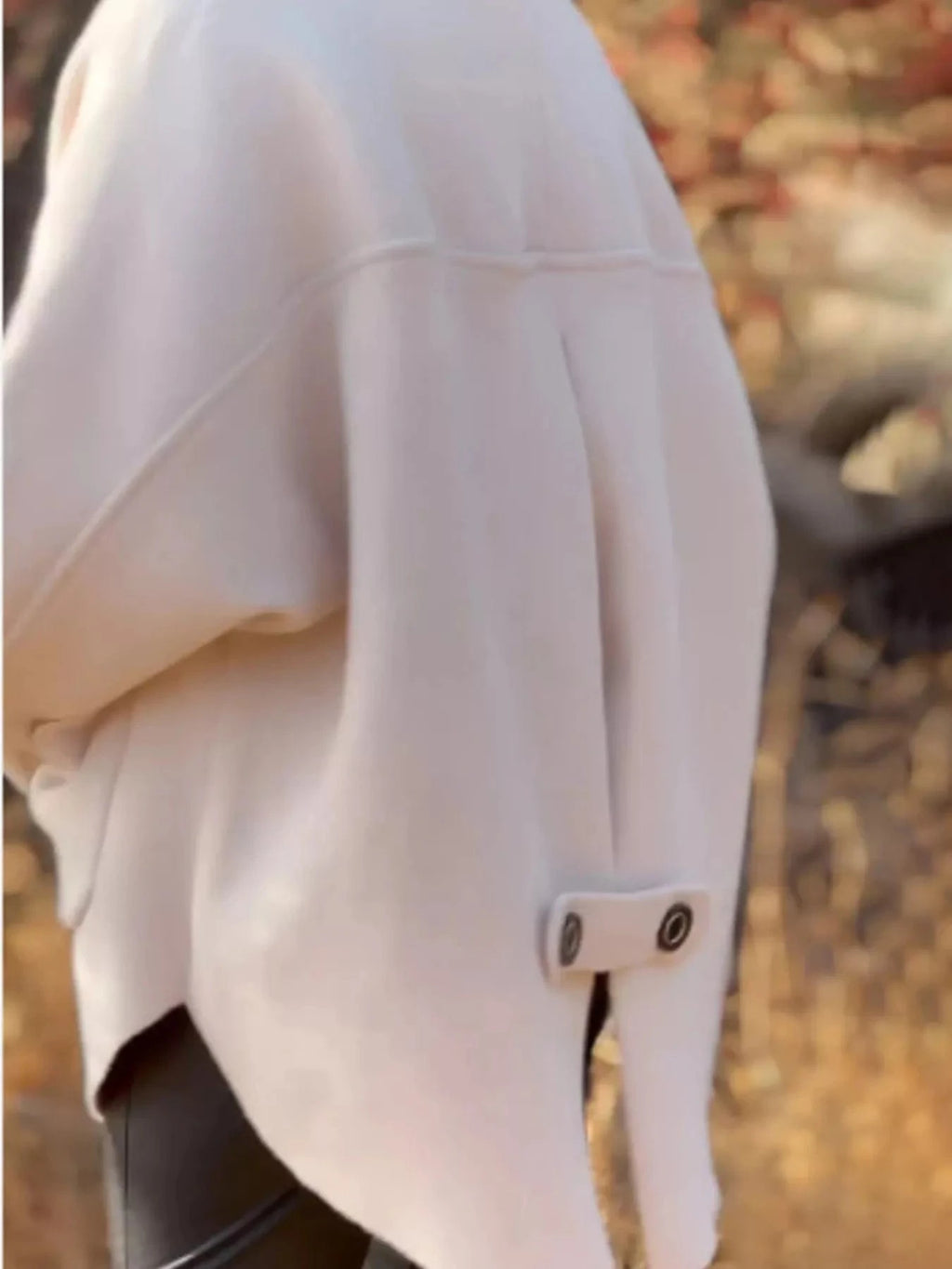 Full Size Button - Front Raglan Sleeve Coat Plus Size - ShalayeFashion