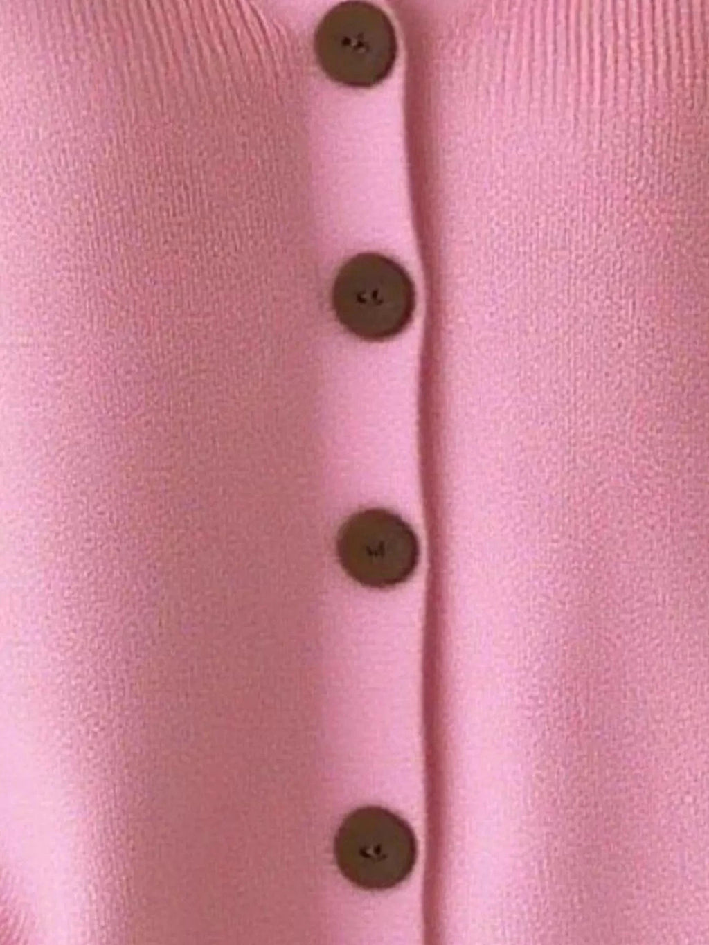 Full Size Button - Front V - Neck Cardigan Plus Size - ShalayeFashion