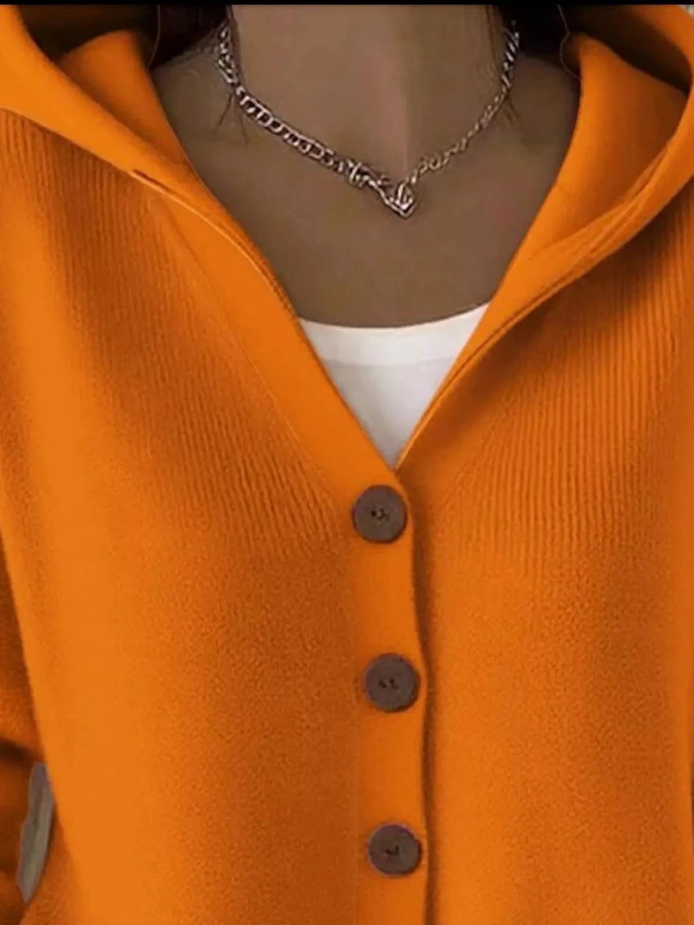 Full Size Button Up Long Sleeve Cardigan Plus Size - ShalayeFashion
