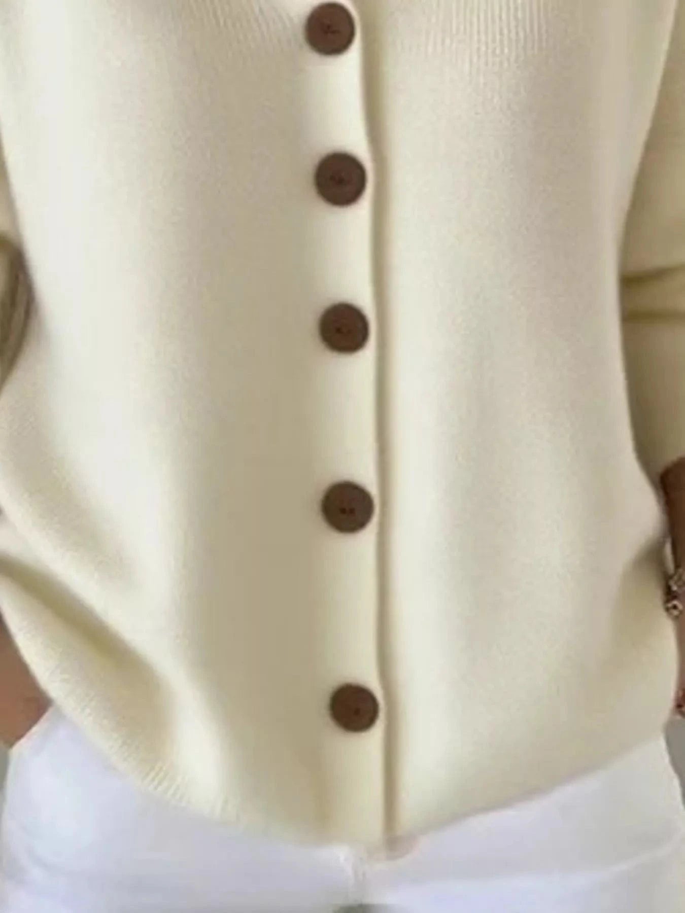 Full Size Button Up Long Sleeve Cardigan Plus Size - ShalayeFashion