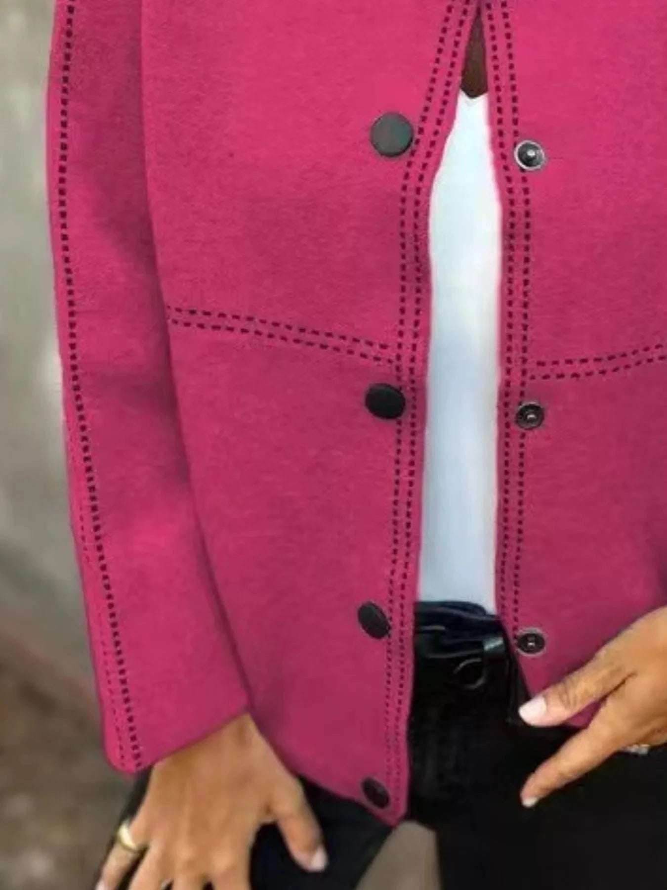 Full Size Button Up Long Sleeve Cardigan Plus Size - ShalayeFashion