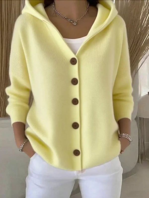Full Size Button Up Long Sleeve Cardigan Plus Size - ShalayeFashion