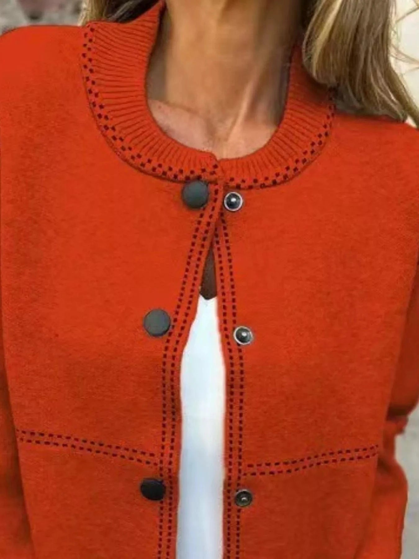 Full Size Button Up Long Sleeve Cardigan Plus Size - ShalayeFashion