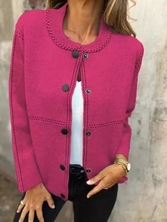 Full Size Button Up Long Sleeve Cardigan Plus Size - ShalayeFashion