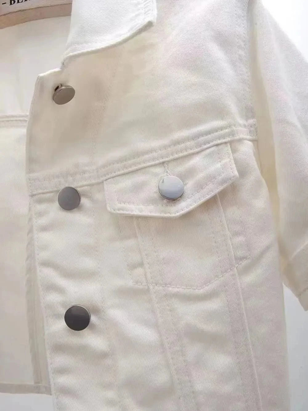 Full Size Cropped Denim Jacket Plus Size - ShalayeFashion