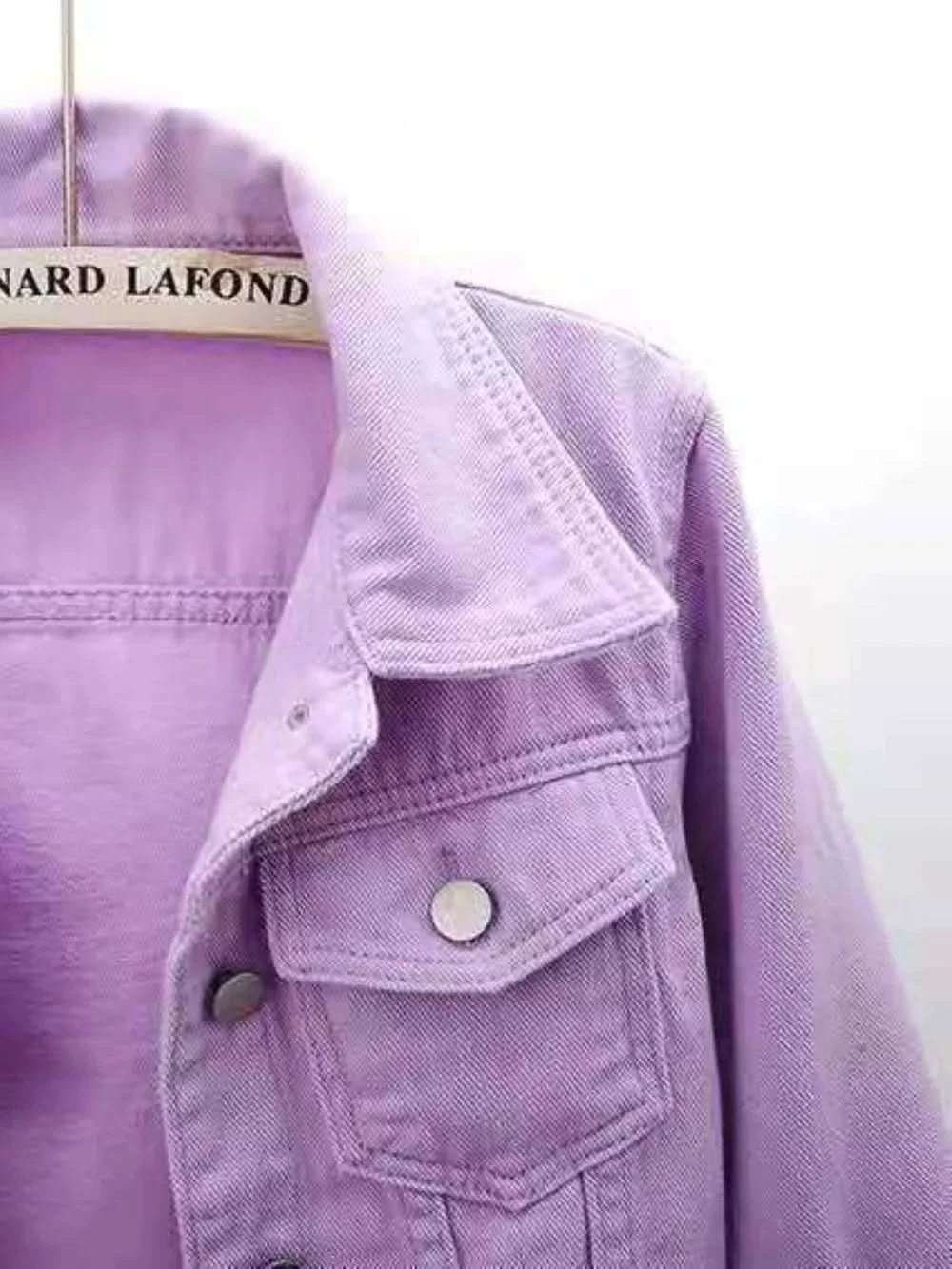 Full Size Cropped Denim Jacket Plus Size - ShalayeFashion