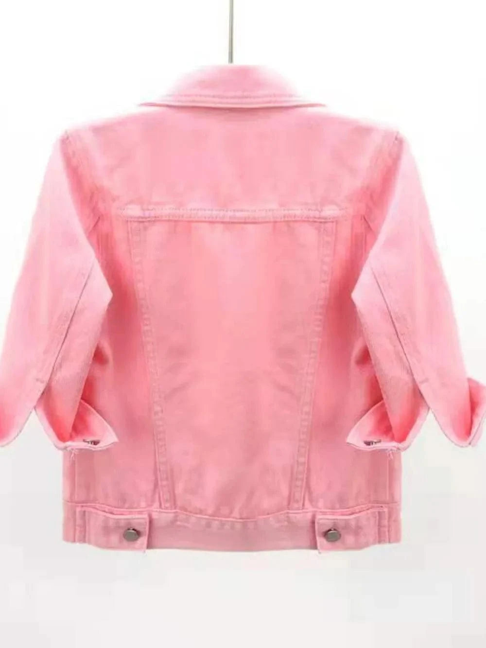 Full Size Cropped Denim Jacket Plus Size - ShalayeFashion