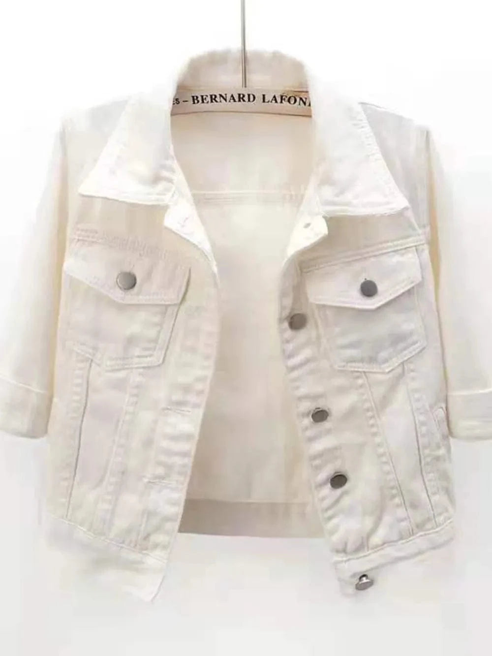 Full Size Cropped Denim Jacket Plus Size - ShalayeFashion