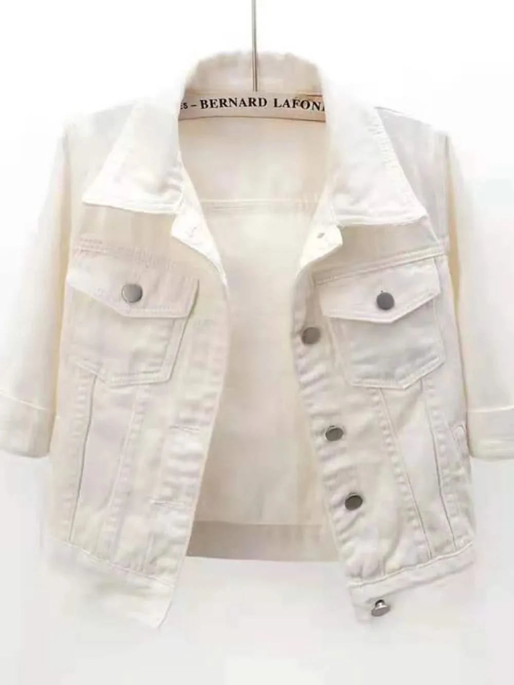 Full Size Cropped Denim Jacket Plus Size - ShalayeFashion