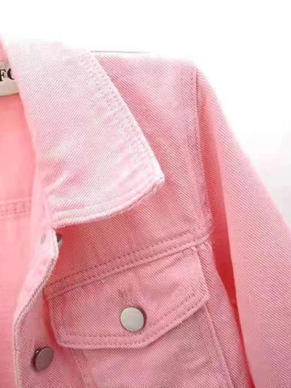 Full Size Cropped Denim Jacket Plus Size - ShalayeFashion