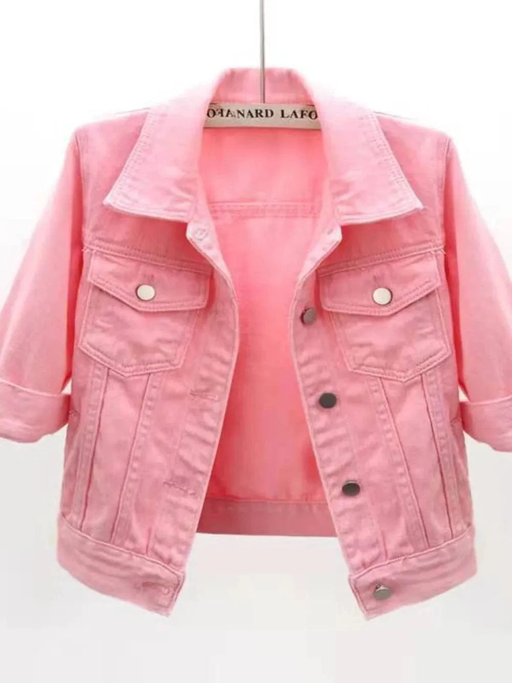 Full Size Cropped Denim Jacket Plus Size - ShalayeFashion