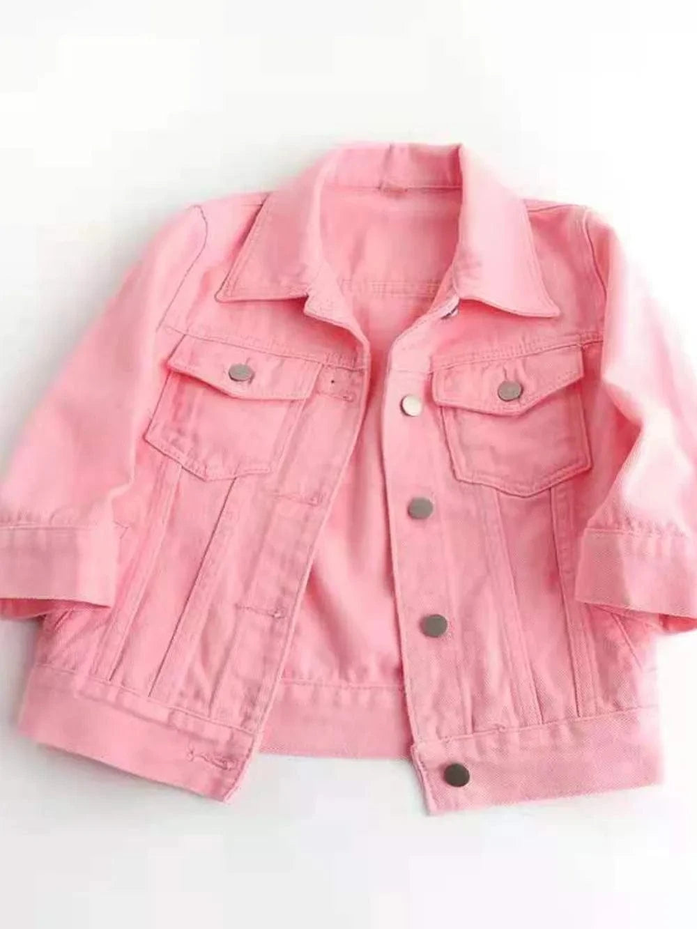 Full Size Cropped Denim Jacket Plus Size - ShalayeFashion