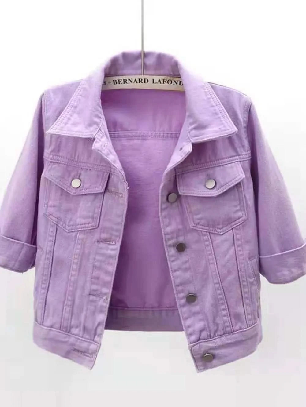 Full Size Cropped Denim Jacket Plus Size - ShalayeFashion