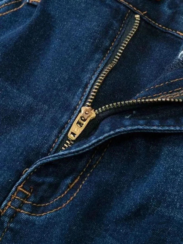 Full Size Distressed Raw Hem Flare Jeans Plus Size - ShalayeFashion