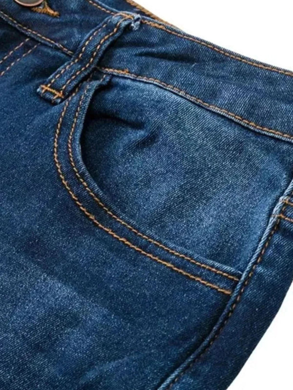 Full Size Distressed Raw Hem Flare Jeans Plus Size - ShalayeFashion