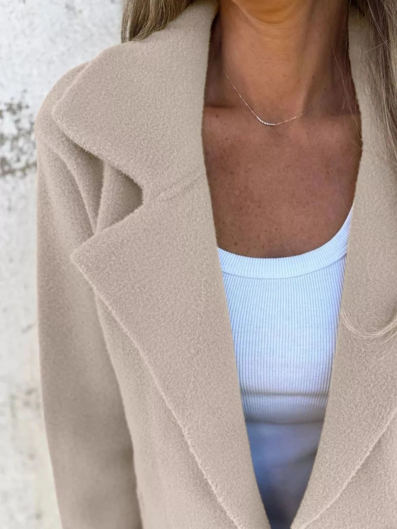 Full Size Double - Breasted Lapel Collar Blazer Plus Size - ShalayeFashion