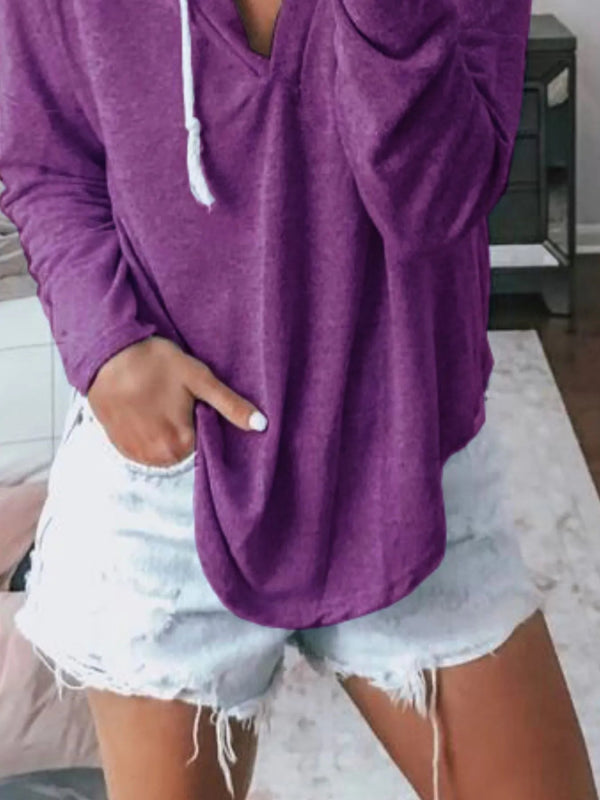 Full Size Drawstring Long Sleeve Hoodie Plus Size - ShalayeFashion