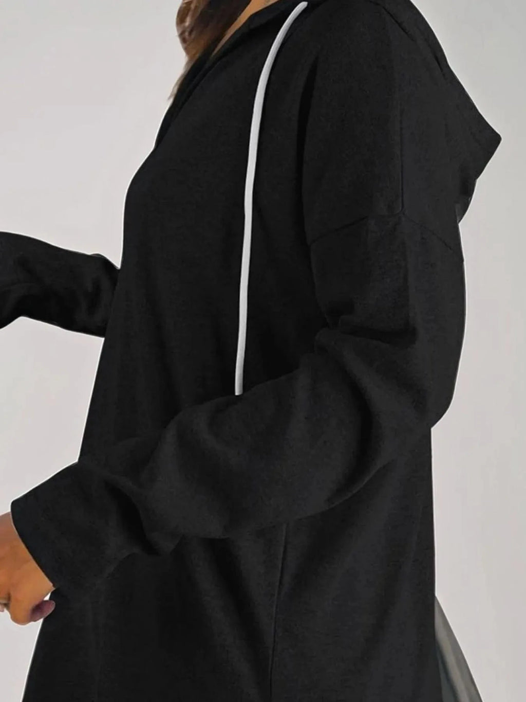 Full Size Drawstring Long Sleeve Hoodie Plus Size - ShalayeFashion