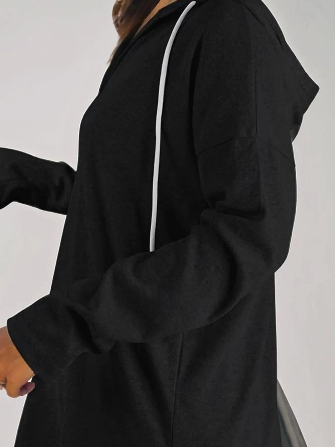 Full Size Drawstring Long Sleeve Hoodie Plus Size - ShalayeFashion