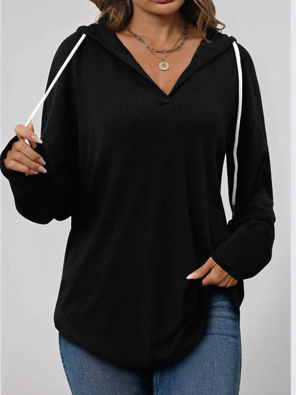 Full Size Drawstring Long Sleeve Hoodie Plus Size - ShalayeFashion