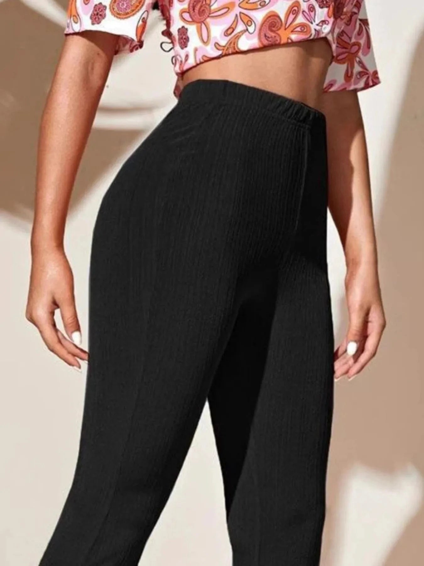 Full Size High - Waist Flare Active Pants Plus Size - ShalayeFashion