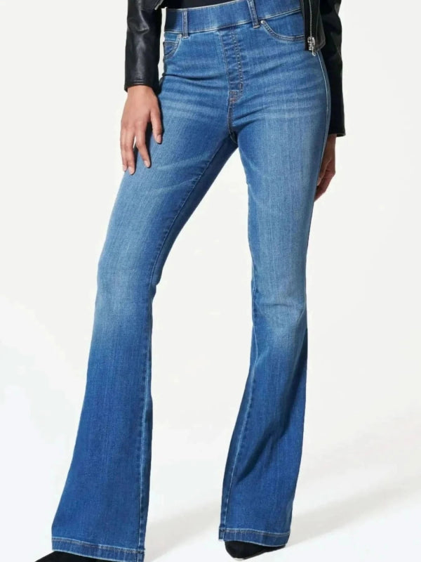Full Size High - Waisted Flare Jeans Plus Size - ShalayeFashion