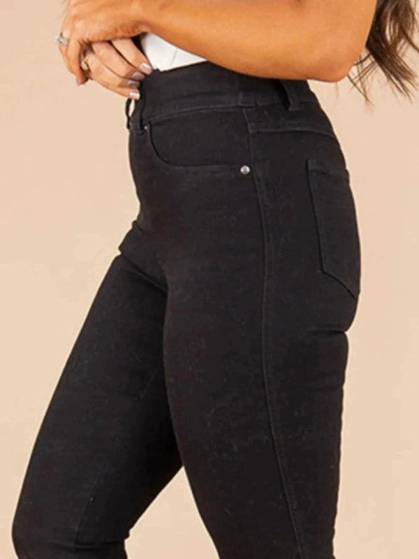 Full Size High - Waisted Flare Jeans Plus Size - ShalayeFashion