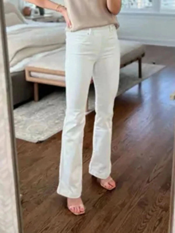 Full Size High - Waisted Flare Jeans Plus Size - ShalayeFashion