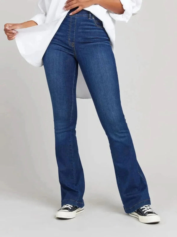 Full Size High - Waisted Flare Jeans Plus Size - ShalayeFashion