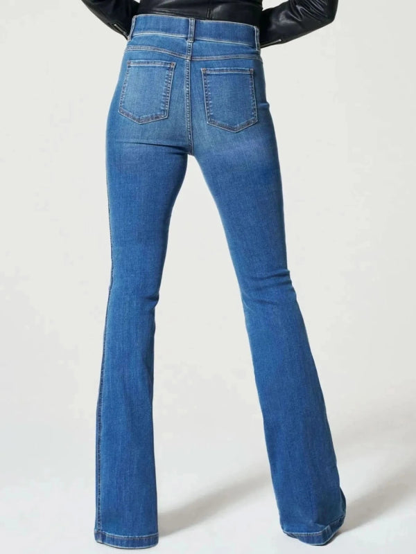 Full Size High - Waisted Flare Jeans Plus Size - ShalayeFashion