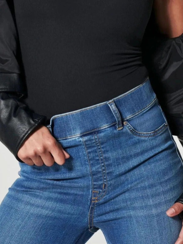 Full Size High - Waisted Flare Jeans Plus Size - ShalayeFashion