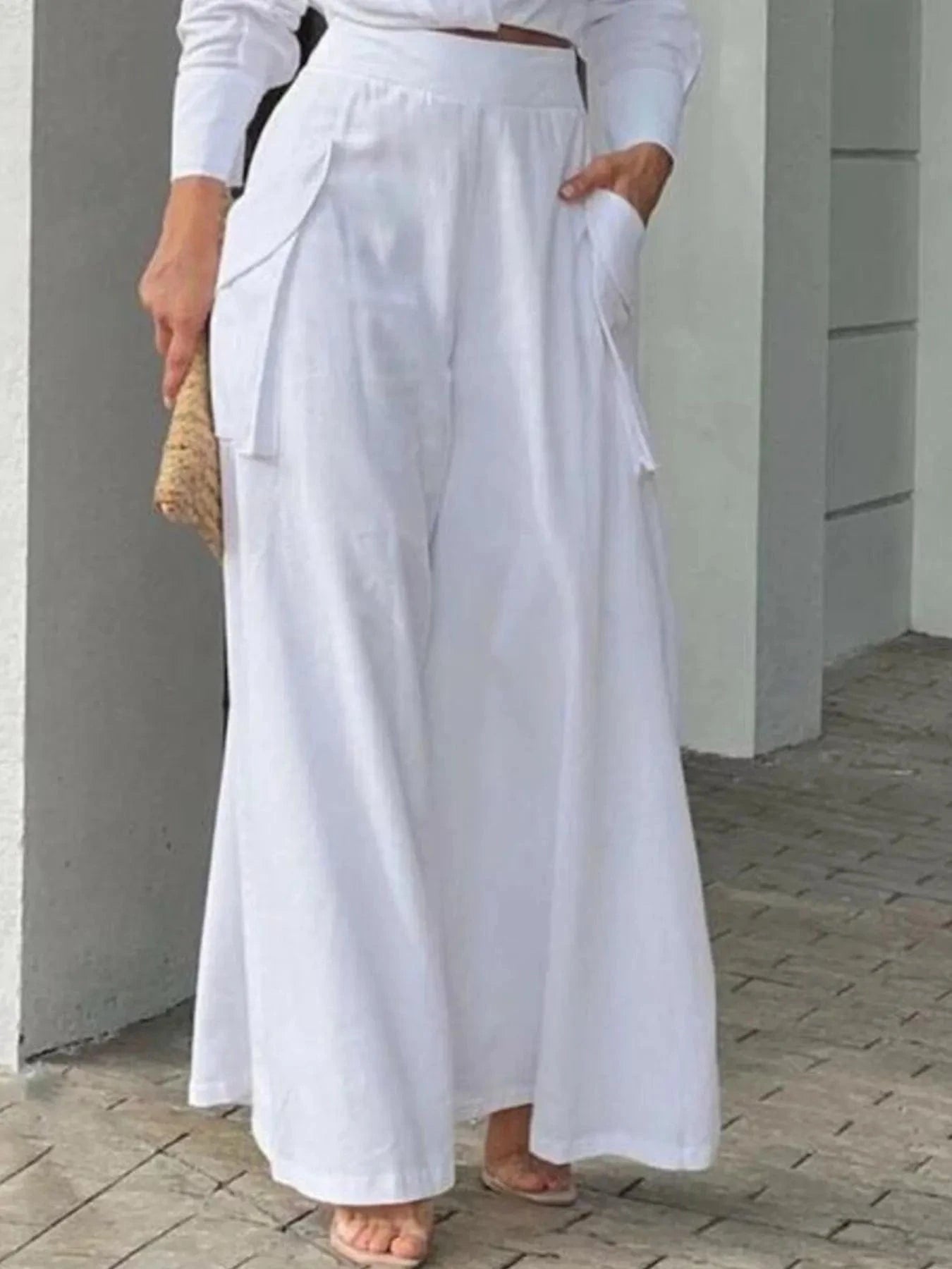 Full Size Long Sleeve Top and Pants Set Plus Size - ShalayeFashion