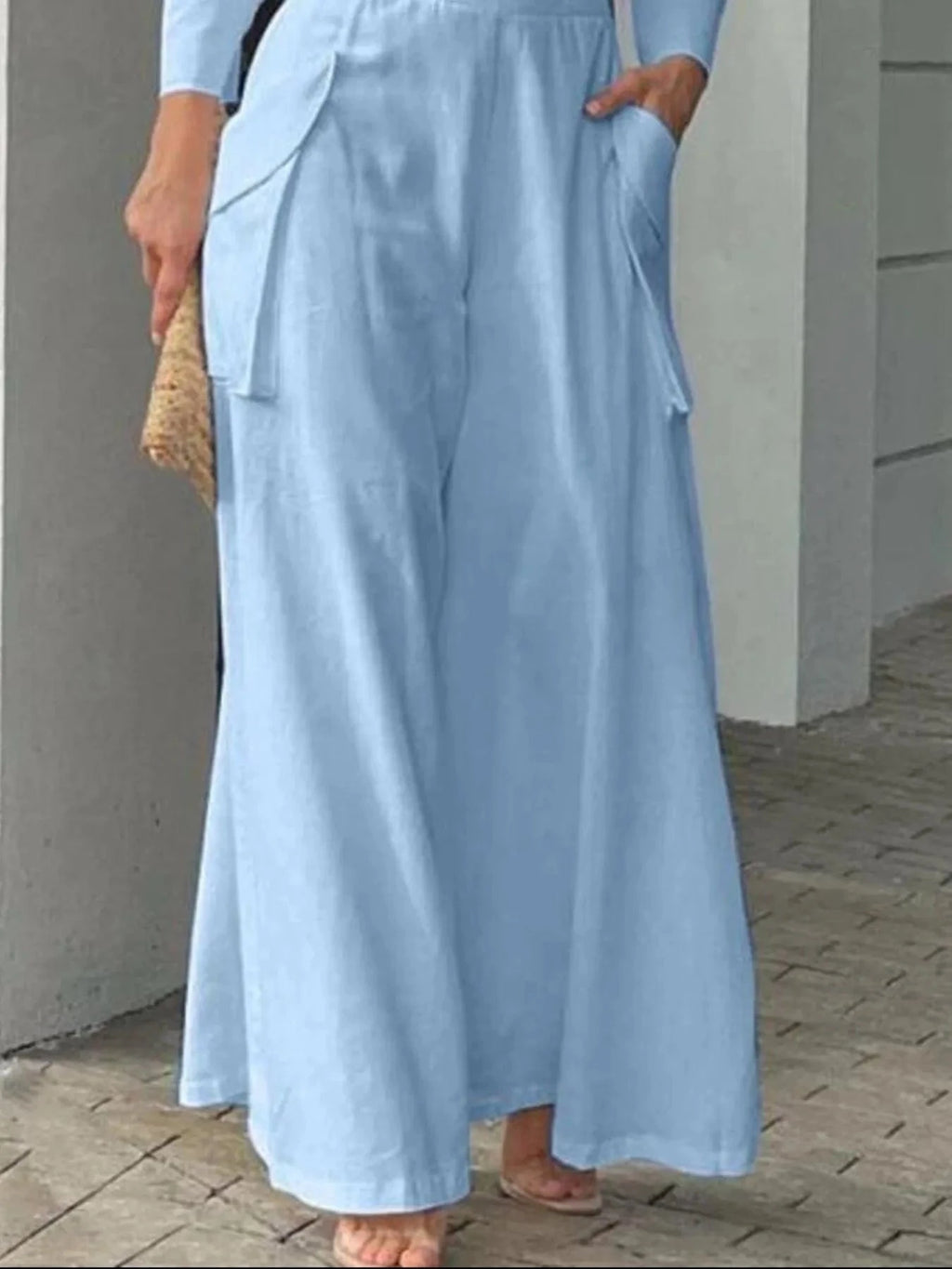 Full Size Long Sleeve Top and Pants Set Plus Size - ShalayeFashion