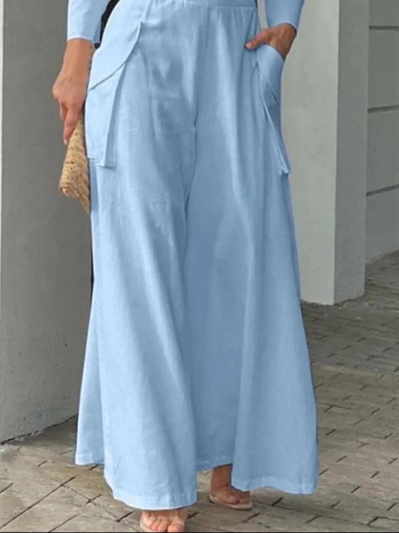 Full Size Long Sleeve Top and Pants Set Plus Size - ShalayeFashion