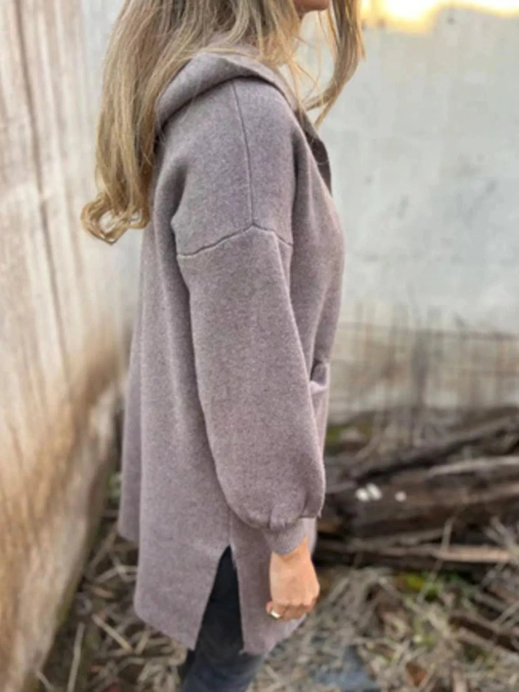 Full Size Open Front Hooded Cardigan Plus Size - ShalayeFashion