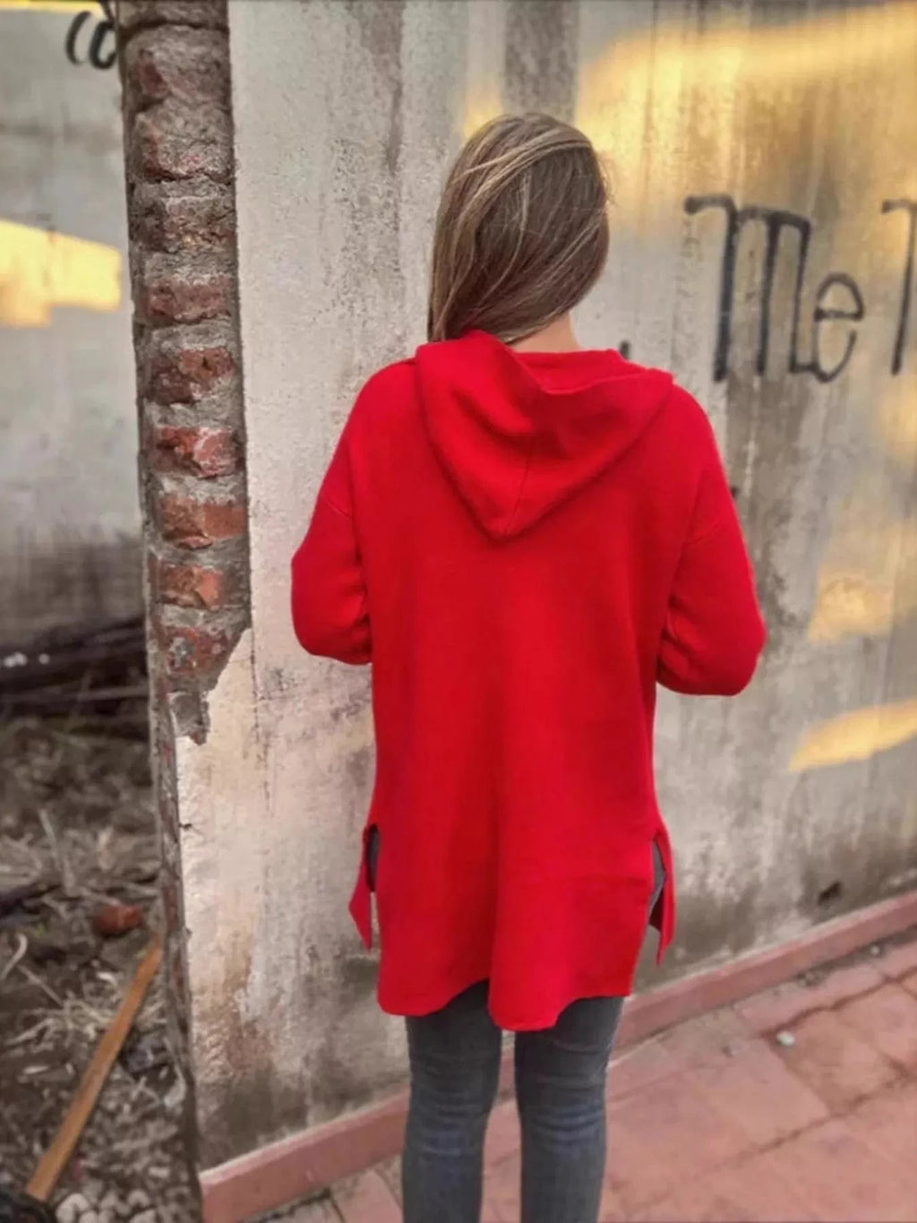 Full Size Open Front Hooded Cardigan Plus Size - ShalayeFashion