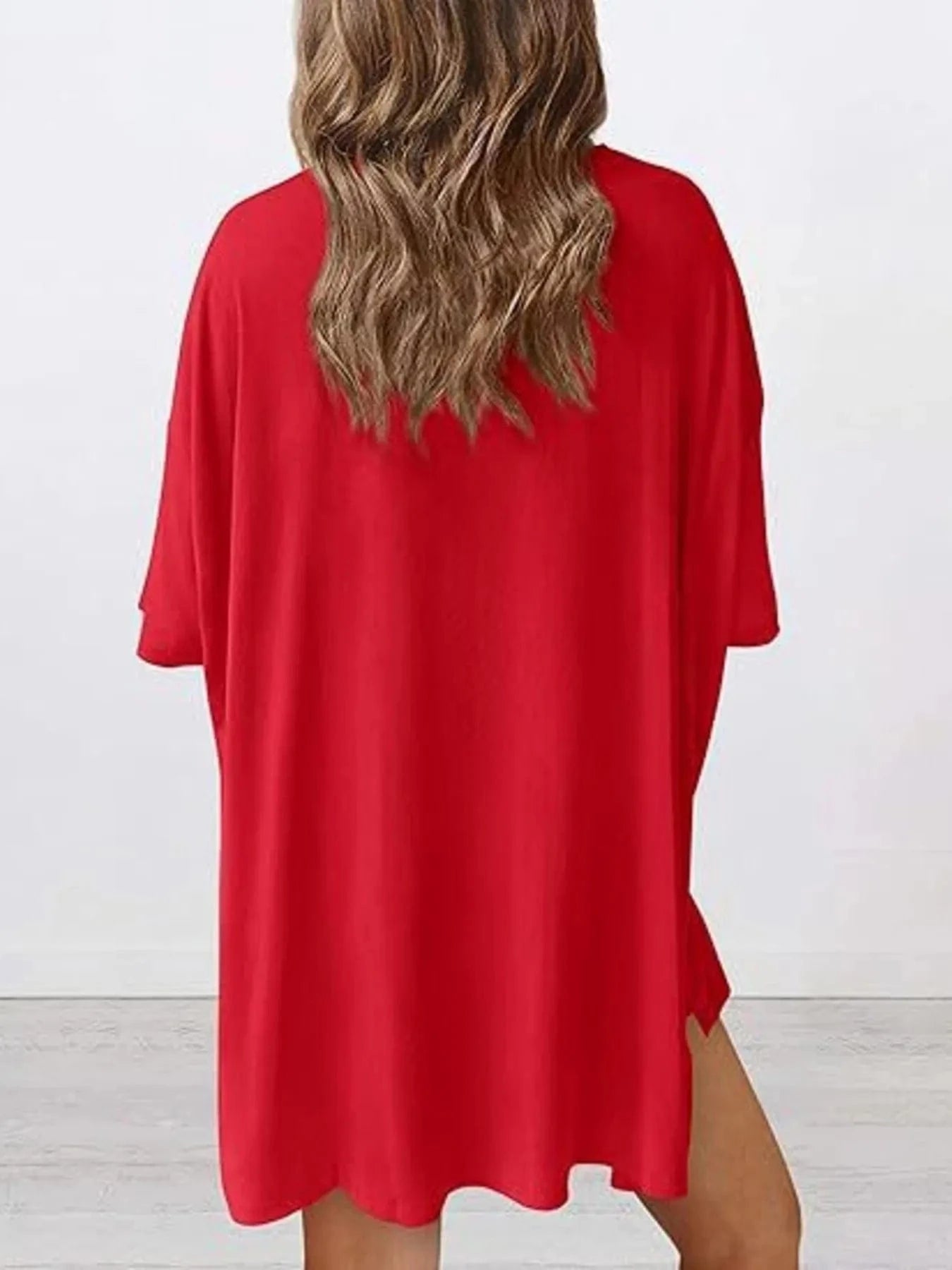 Full Size Oversized Round Neck Top and Shorts Set Plus Size - ShalayeFashion