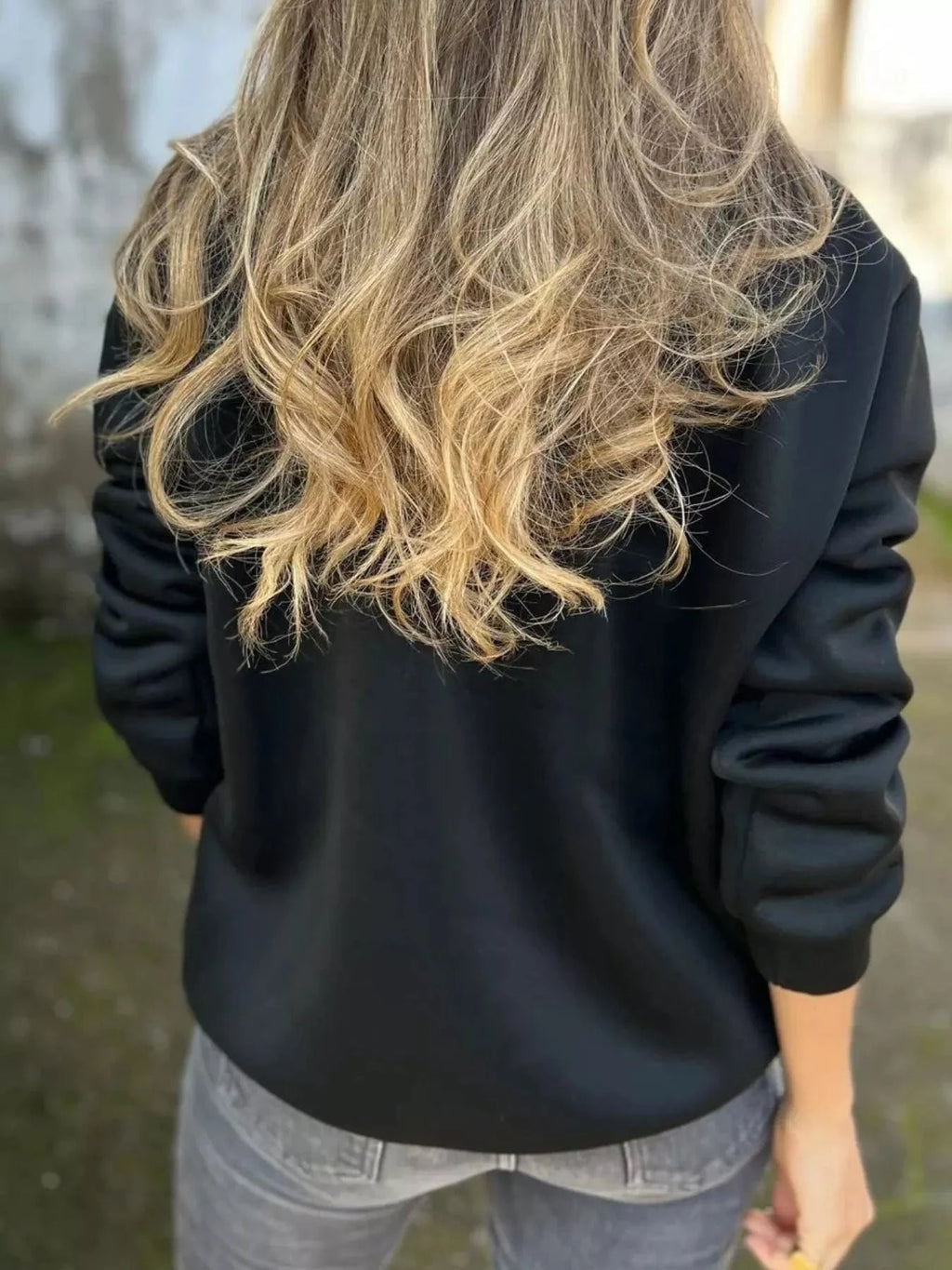 Full Size Round Neck Long Sleeve Sweatshirt Plus Size - ShalayeFashion