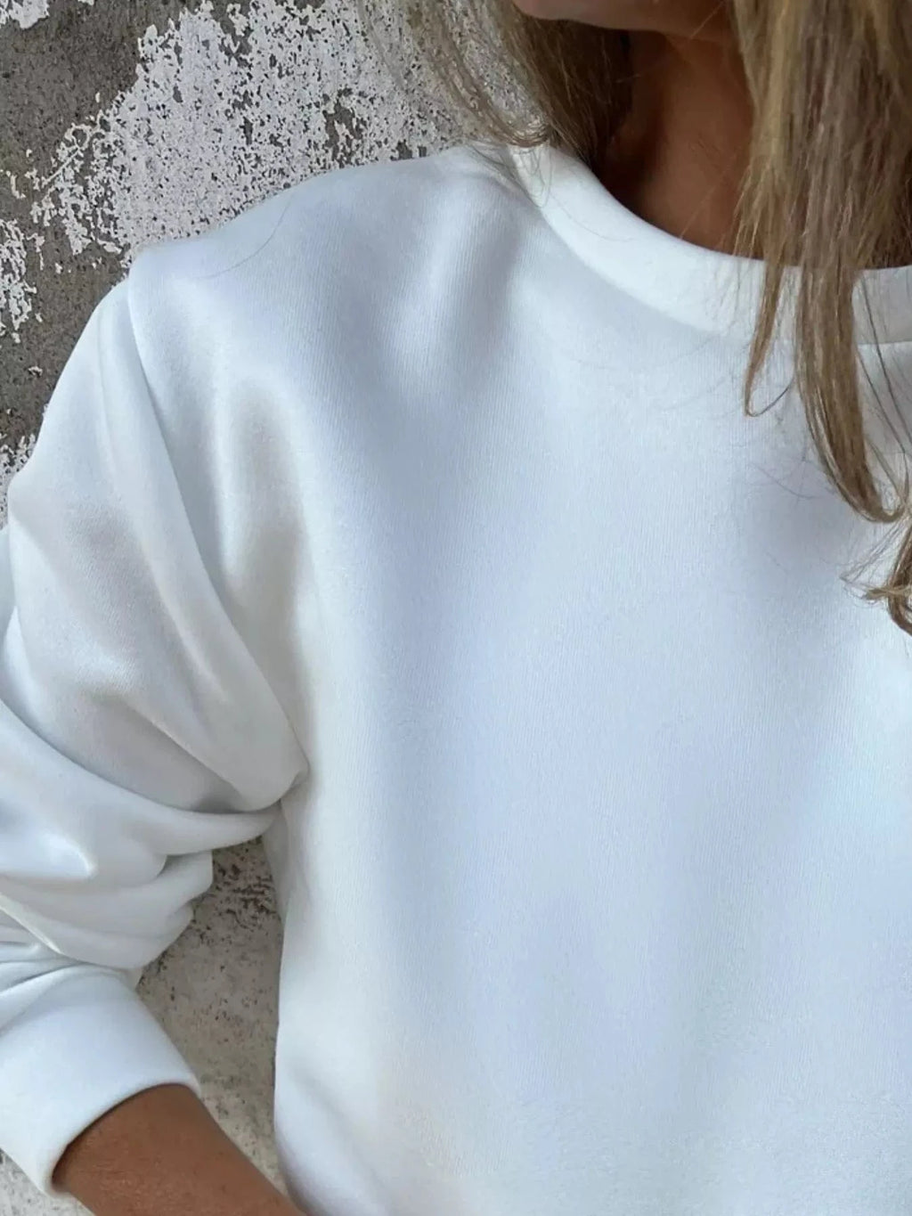 Full Size Round Neck Long Sleeve Sweatshirt Plus Size - ShalayeFashion
