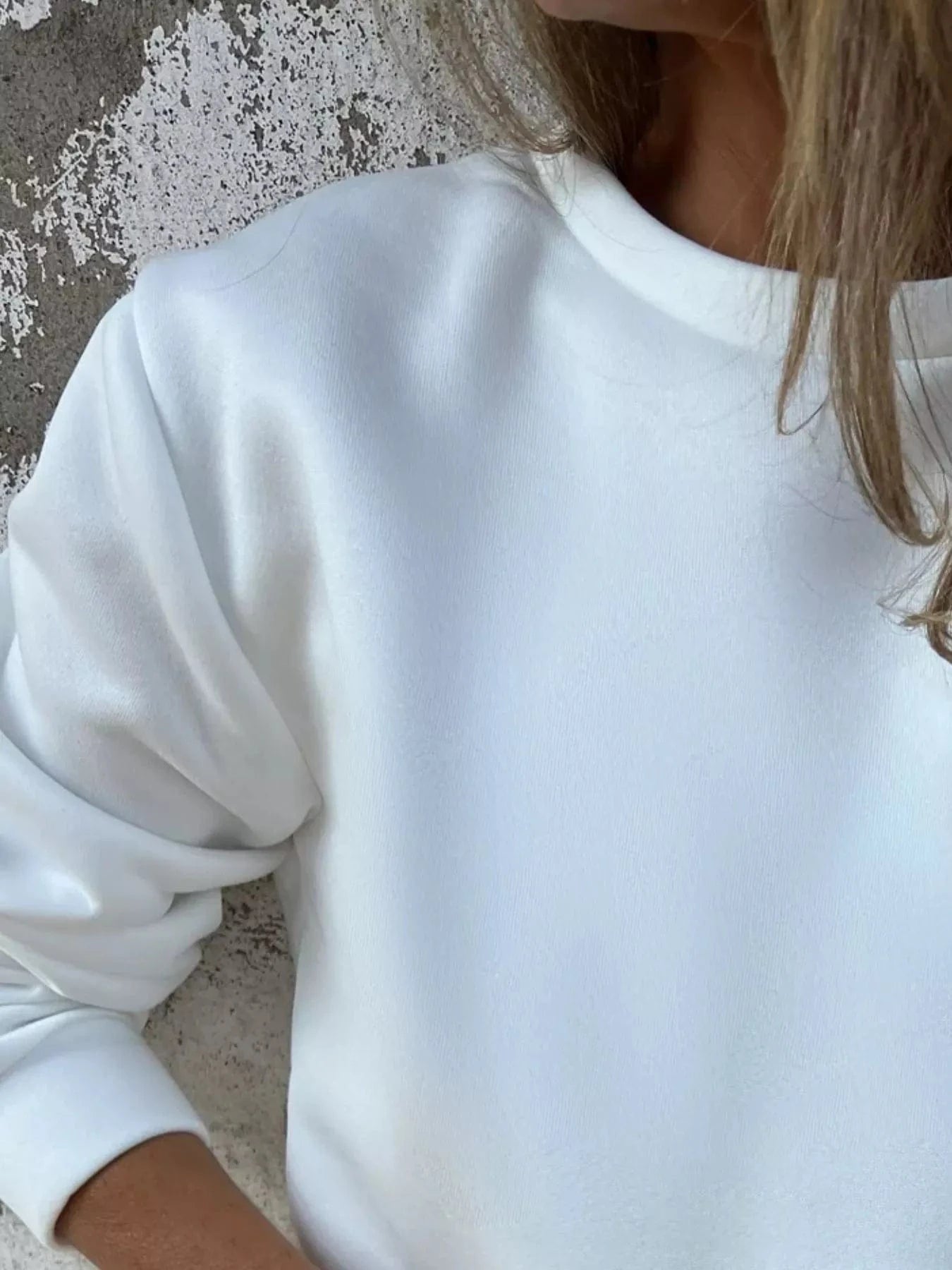 Full Size Round Neck Long Sleeve Sweatshirt Plus Size - ShalayeFashion