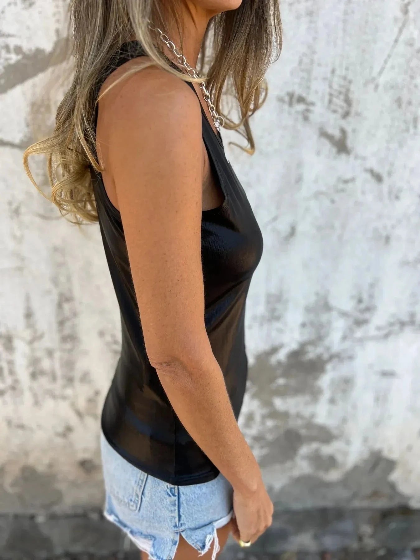 Full Size Round Neck Tank Top Plus Size - ShalayeFashion