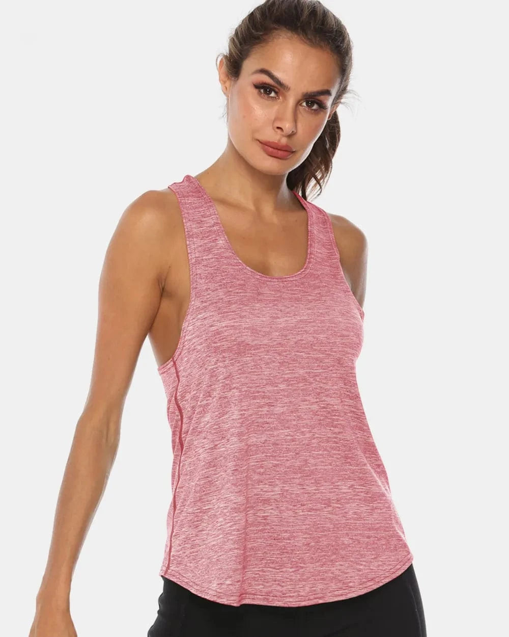 Full Size Scoop Neck Wide Strap Active Tank - ShalayeFashion