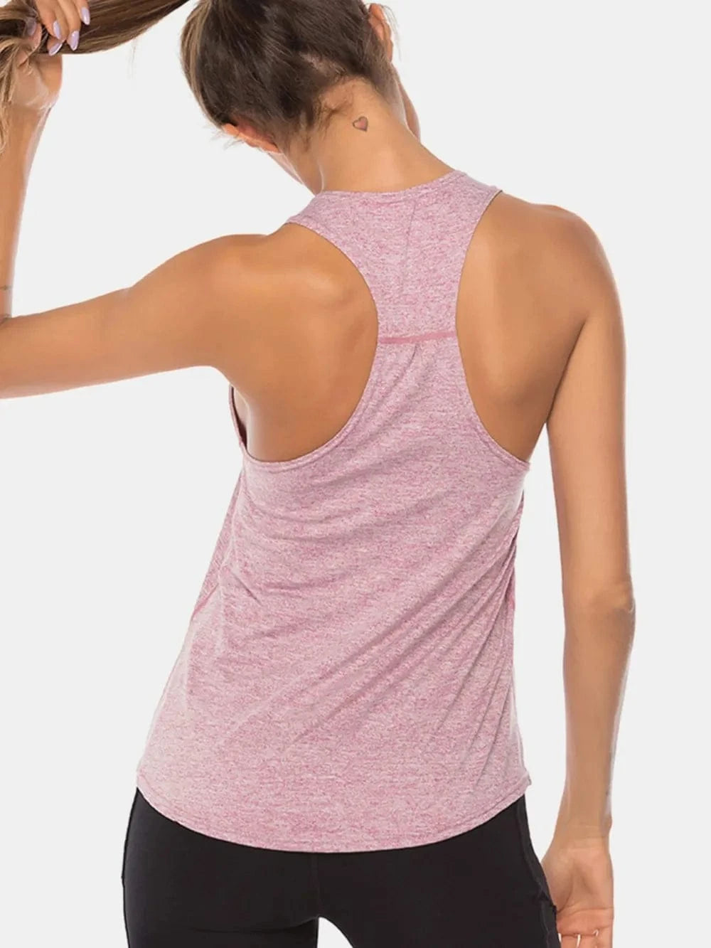 Full Size Scoop Neck Wide Strap Active Tank - ShalayeFashion