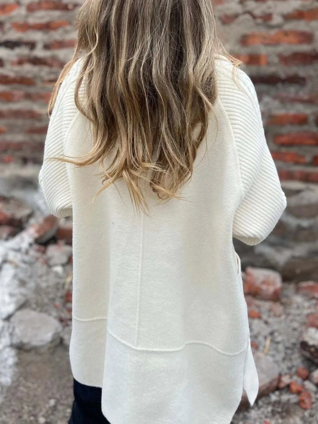 Full Size Texture Knit Longline Coat Plus Size - ShalayeFashion
